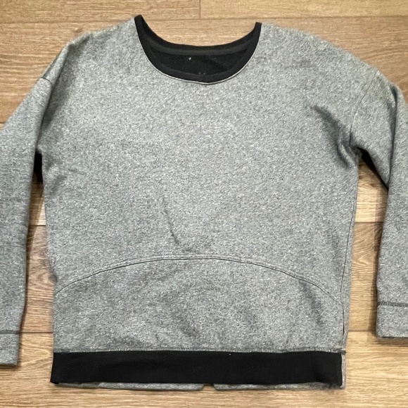Lululemon Keep Up Crew Pullover Sweatshirt Heathered Speckled Black Size 6 - Picture 2 of 8